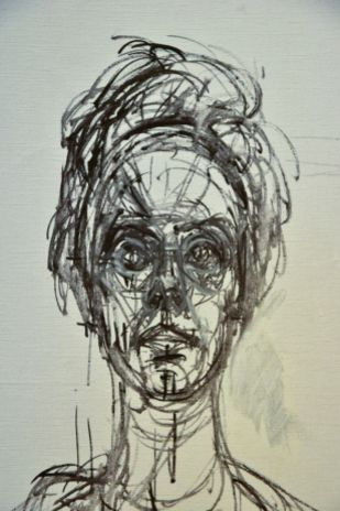 Carolina sobre fondo blanco (zoom sur le visage)) - Alberto Giacometti
